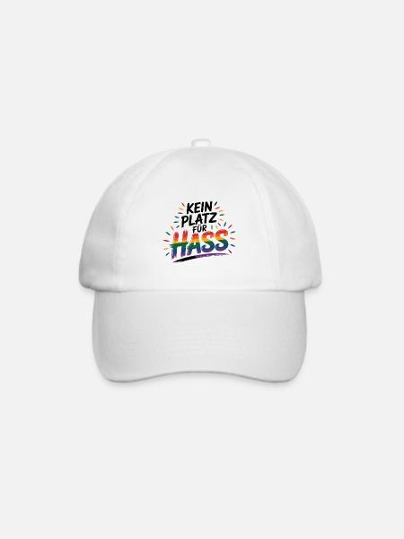 Kein Platz für Hass - Cool Pride Logo - Baseballkappe - Weiß/Weiß