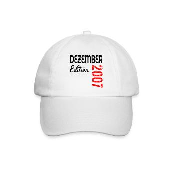 19. Geburtstag Dezember 2007 - Baseballkappe - Weiß/Weiß - Vorne