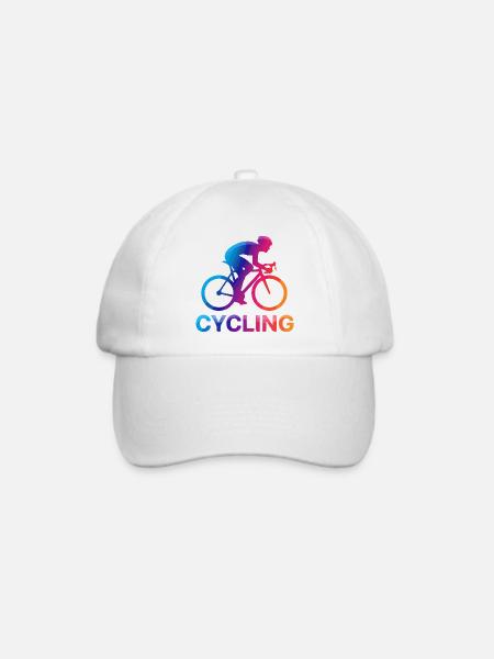 Rainbow Cyclist Silhouette - Baseballkappe - Weiß/Weiß