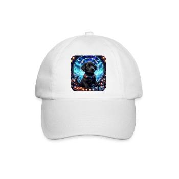 Kosmischer Welpe im Space Cockpit - Baseballkappe - Weiß/Weiß - Vorne