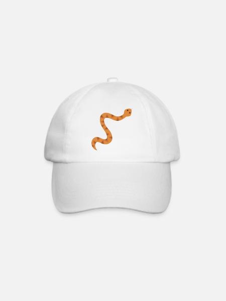 Orange Zickzack-Schlange Illustration - Baseballkappe - Weiß/Weiß