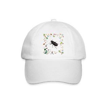 Hirschkäfer mit Herbstlaub - Baseballkappe - Weiß/Weiß - Vorne