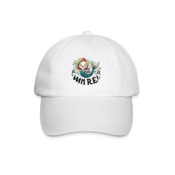 Regenbogen-Meerjungfrau-Splash-Illustration - Baseballkappe - Weiß/Weiß - Vorne