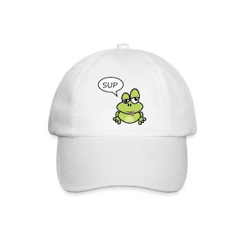 Kleiner Frosch sagt Sup - Baseballkappe - Weiß/Weiß - Vorne