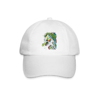 Jesus Rastafari Farbexplosion - Baseballkappe - Weiß/Weiß - Vorne