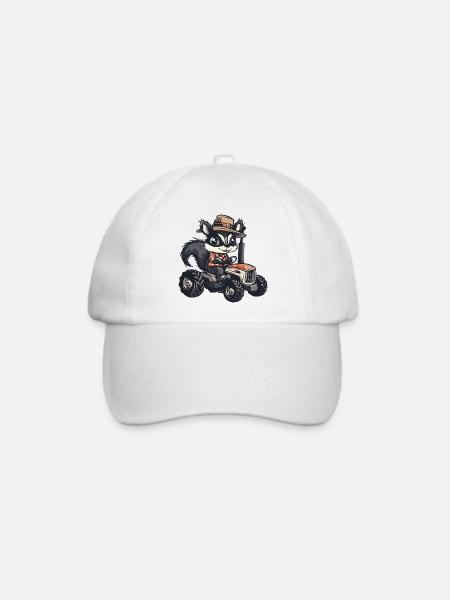 Stinktier Traktor Farmer - Baseballkappe - Weiß/Weiß