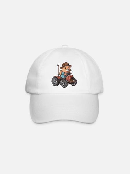 Biber Traktor Farmer - Baseballkappe - Weiß/Weiß