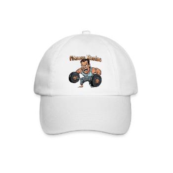 Fitness Maniac Gewichtheber-Grafik - Baseballkappe - Weiß/Weiß - Vorne