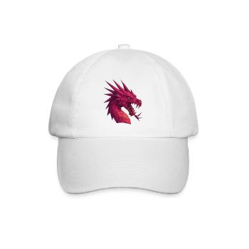 Magenta Geometrischer Drachen - Baseballkappe - Weiß/Weiß - Vorne