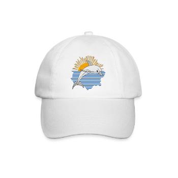 Delfin - Baseballkappe - Weiß/Weiß - Vorne