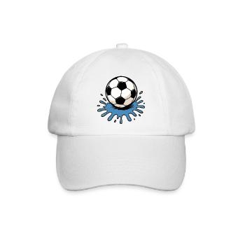 Spritzender Fußball - Baseballkappe - Weiß/Weiß - Vorne
