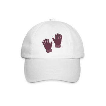 Mauve-Minimalistenhandschuh-Druck - Baseballkappe - Weiß/Weiß - Vorne