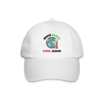 Make Earth Cool Again – Act Now - Baseballkappe - Weiß/Weiß - Vorne