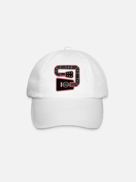 Abstrakte Form Akustikgitarre - Baseballkappe - Weiß/Weiß
