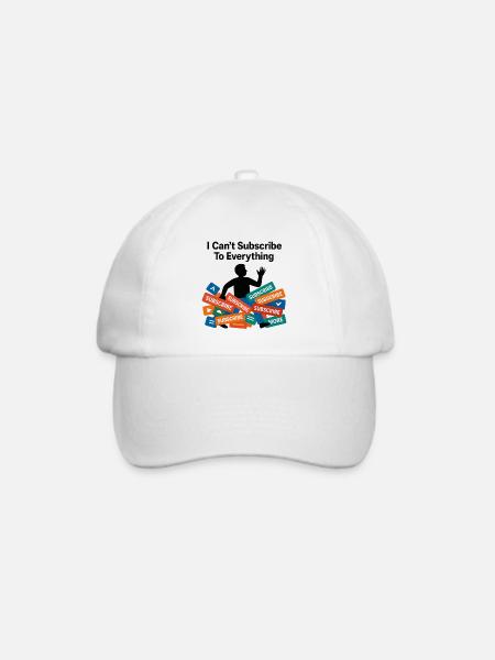 Ich kann nicht alles abonnieren - Baseballkappe - Weiß/Weiß