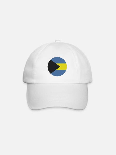 Bahamas-Rundflagge - Baseballkappe - Weiß/Weiß
