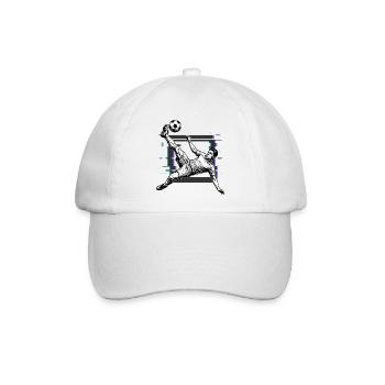 Fußball Schuss Fallrückzieher Tor - Baseballkappe - Weiß/Weiß - Vorne