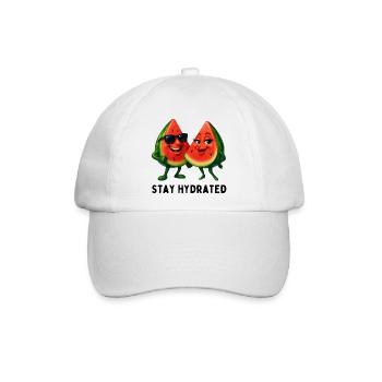 Wassermelonen-Duo im Sonnenschein - Baseballkappe - Weiß/Weiß - Vorne