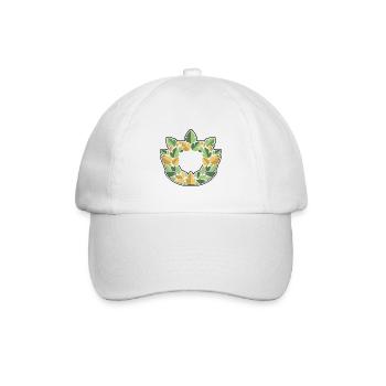 Blätterkranz Lorbeer Natur Wappen - Baseballkappe - Weiß/Weiß - Vorne