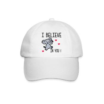 Motivation – Ich glaube an dich - Baseballkappe - Weiß/Weiß - Vorne
