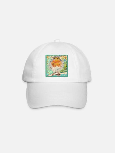 Rotkehlchen /Robin - Baseballkappe - Weiß/Weiß