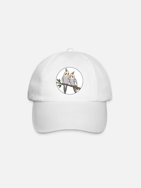 Nymphensittich - Baseballkappe - Weiß/Weiß