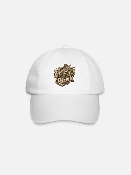Steampunk Ästhetik & Retro - Baseballkappe - Weiß/Weiß