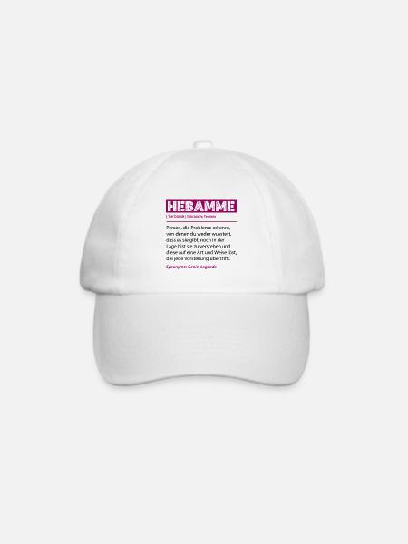 Hebamme Definition Lustiges Beruf Spruch Geschenk - Baseballkappe - Weiß/Weiß