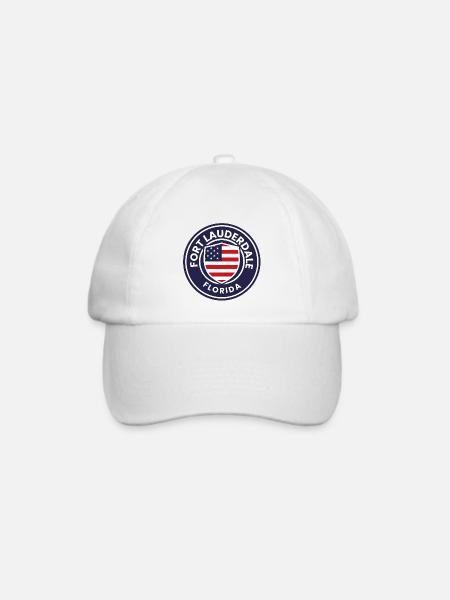 Fort Lauderdale-Flaggenemblem - Baseballkappe - Weiß/Weiß