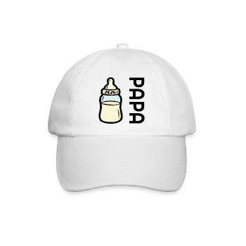 Baby verkünden - Papa 2026 Babyflasche - Baseballkappe - Weiß/Weiß - Vorne