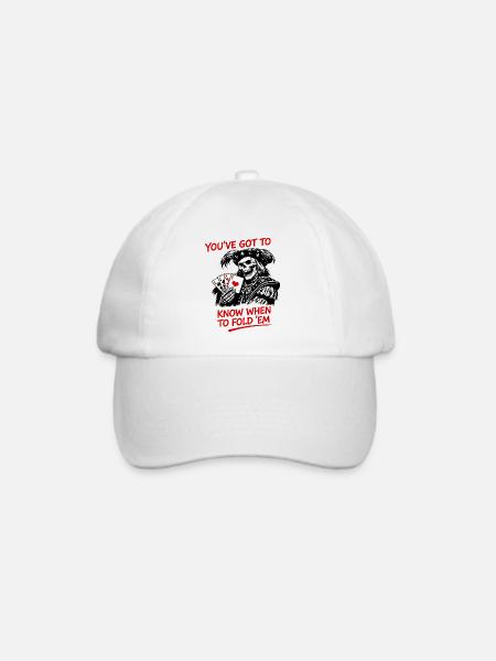 Piratenskelett Pokerweisheit - Baseballkappe - Weiß/Weiß