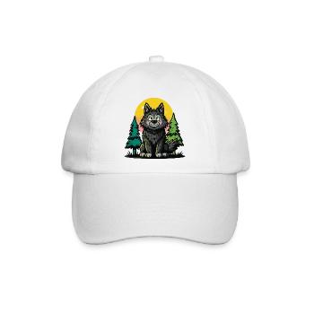 Waldwolf im Sonnenkreis - Baseballkappe - Weiß/Weiß - Vorne
