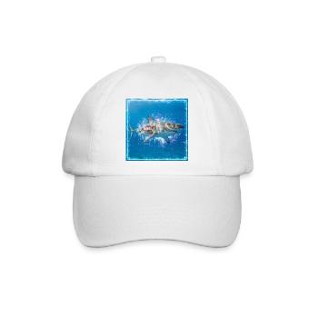 Trance Shark - Baseballkappe - Weiß/Weiß - Vorne