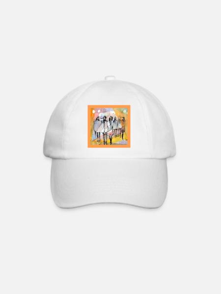 Menschen abstrakt, Aquarell - Baseballkappe - Weiß/Weiß