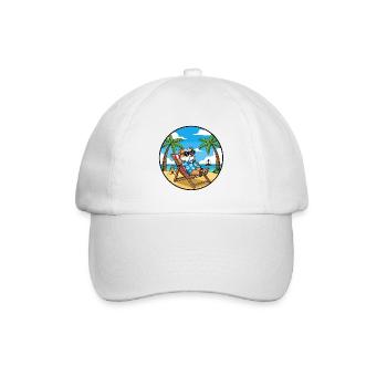 Coole Bulldog-Strandferien-Sommerstimmung - Baseballkappe - Weiß/Weiß - Vorne