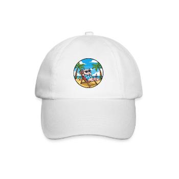 Coole Axolotl-Strandurlaubs-Sommerstimmung - Baseballkappe - Weiß/Weiß - Vorne