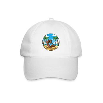 Coole Bear Beach Urlaubs-Sommerstimmung - Baseballkappe - Weiß/Weiß - Vorne