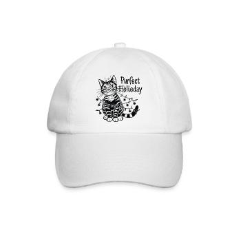 Festliche Katzen- und Lichterketten - Baseballkappe - Weiß/Weiß - Vorne