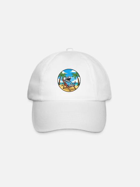 Coole Koala-Strandferien-Sommerstimmung - Baseballkappe - Weiß/Weiß