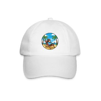 Coole Monkey Beach Vacation Summer Vibes - Baseballkappe - Weiß/Weiß - Vorne