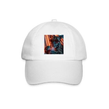 Chilliger Nebelparder Neon Hängematte Design - Baseballkappe - Weiß/Weiß - Vorne