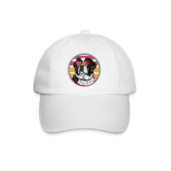Sonnenhund im Retro-Sommer - Baseballkappe - Weiß/Weiß - Vorne