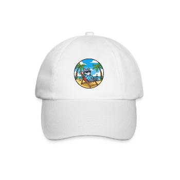 Coole Wolf Beach Urlaubs-Sommervibes - Baseballkappe - Weiß/Weiß - Vorne