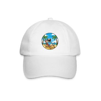 Coole Pug Beach Urlaubs-Sommerstimmung - Baseballkappe - Weiß/Weiß - Vorne