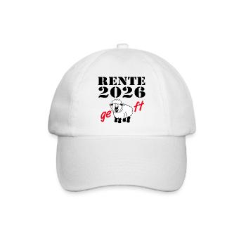 Rente 2026 , geschafft - Baseballkappe - Weiß/Weiß - Vorne