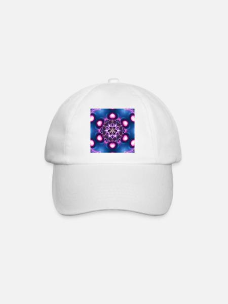 Neon Mandala Kaleidoskop - Baseballkappe - Weiß/Weiß