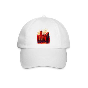 Danzig Gdańsk Stadtmotiv Silhouette Polen Geschenk - Baseballkappe - Weiß/Weiß - Vorne
