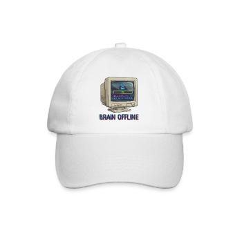 Brain Offline Retro-Monitor - Baseballkappe - Weiß/Weiß - Vorne
