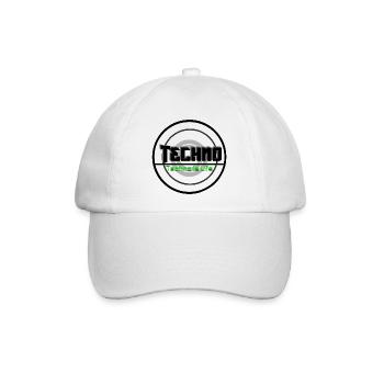 Techno Is Life Neon Logo - Baseballkappe - Weiß/Weiß - Vorne