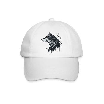 Spektraler Wolf - Baseballkappe - Weiß/Weiß - Vorne